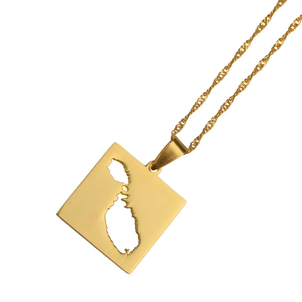 Ожерелье с подвеской в виде карты Мальты золотого цвета для | Отзывы и видеообзор
