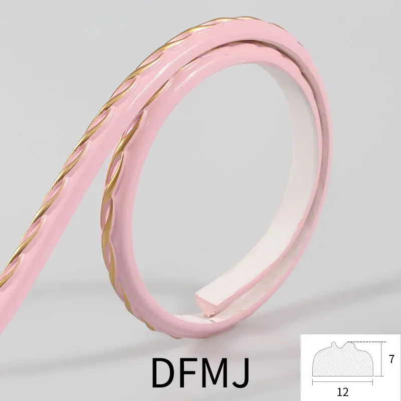 Pink gold Европейский ПВХ мягкая линия зеркальная рама дверная крышка окантовка задний план настенная декоративная рамка нетвердая деревянная линия - Цвет: Pink gold