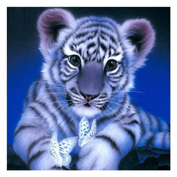 

DIY Diamond Embroidery Landscape Animal Tiger Cross Stitch Round drill Diamond Painting Christmas gift