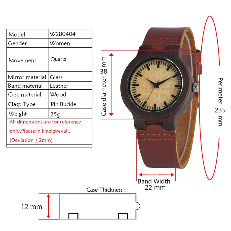 Уникальные круглые деревянные часы с циферблатом без слов, женские кварцевые Ретро часы с темно-коричневым кожаным браслетом, женские наручные часы, Reloj Mujer