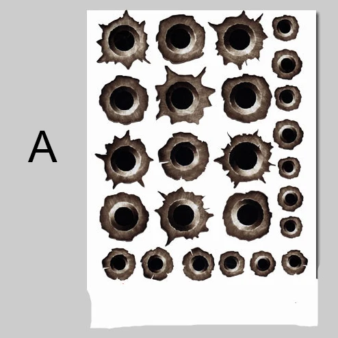 Автомобильные наклейки s 3D моделирование пули пустые отверстия Стайлинг авто мотоцикл сторона модифицированные автомобильные чехлы Аксессуары Украшение Стикер - Название цвета: A