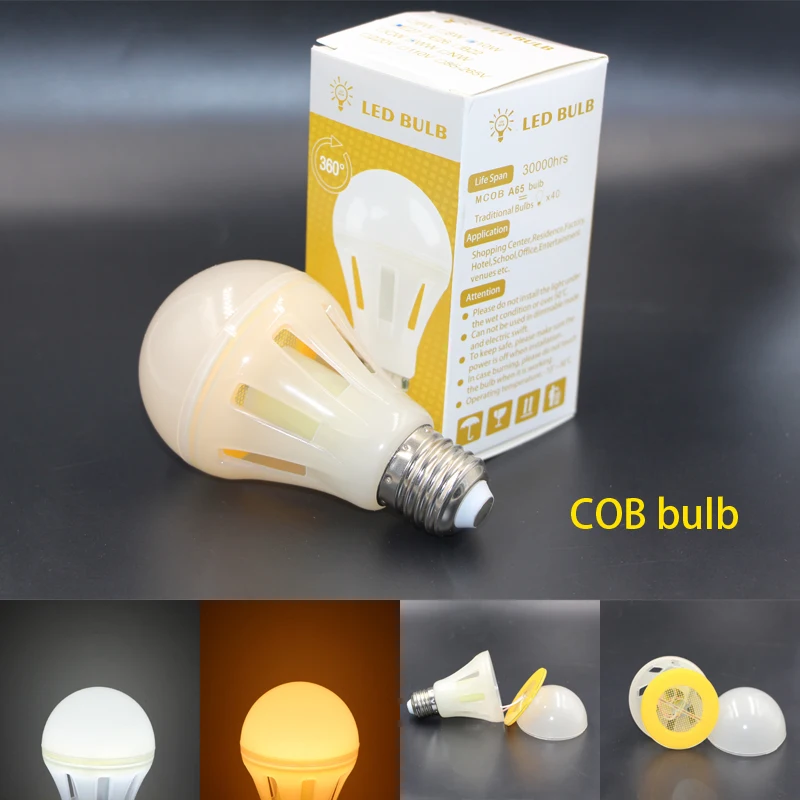 E27 Filaments led COB Bulb 6W 8W 10W Energy Saving 360 Degree Table