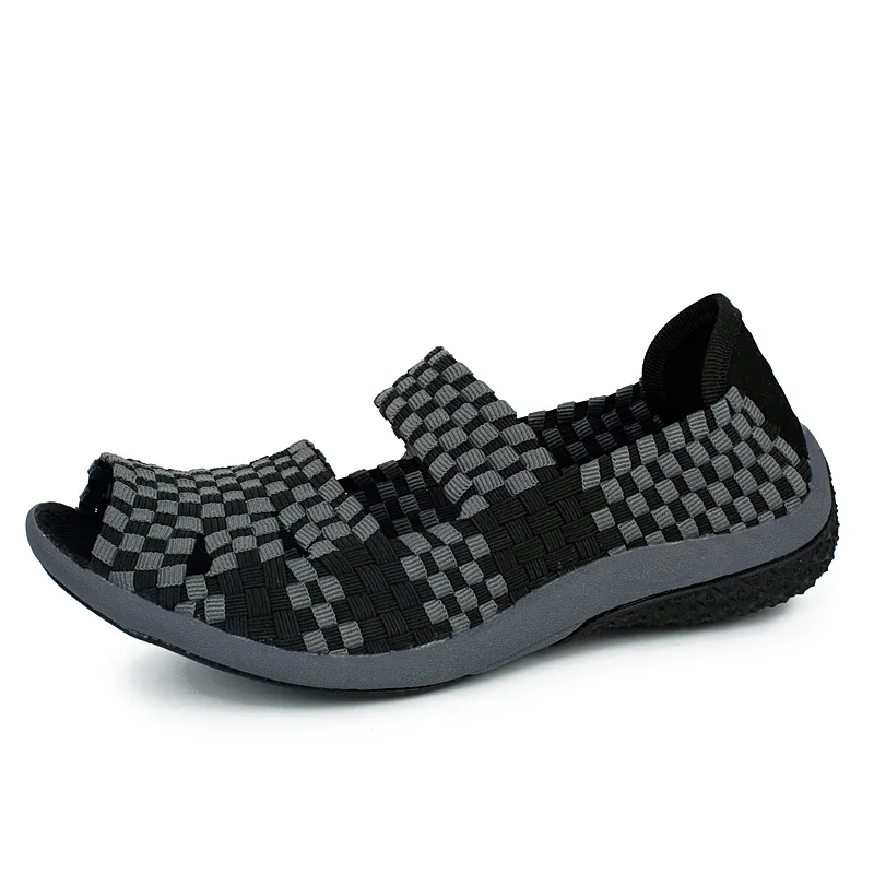 

Women Sandals Handmade Woven Flats Shoes Woman 2019 Summer Fashion Breathable Casual Slip-On Colorful Female Footwear