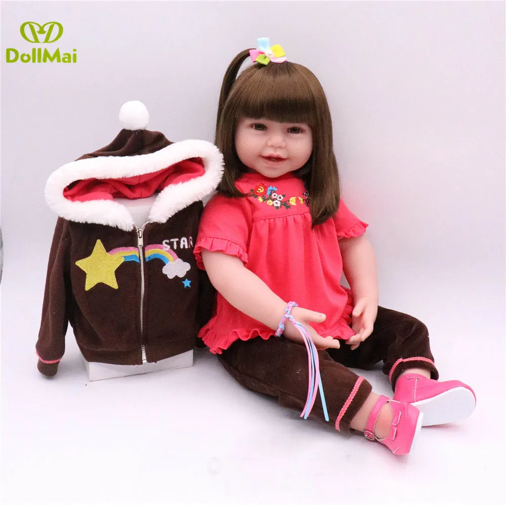

Bebes reborn menina 58cm vinyl silicone reborn baby dolls lifelike toddler girl baby alive dolls for children gift toys