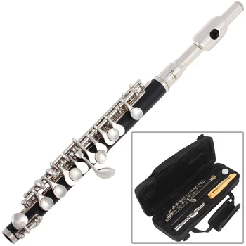 

LADE Exquisite Shine Silver + Black CTone Metal Head Piccolo Closed Hole with Precise Keys