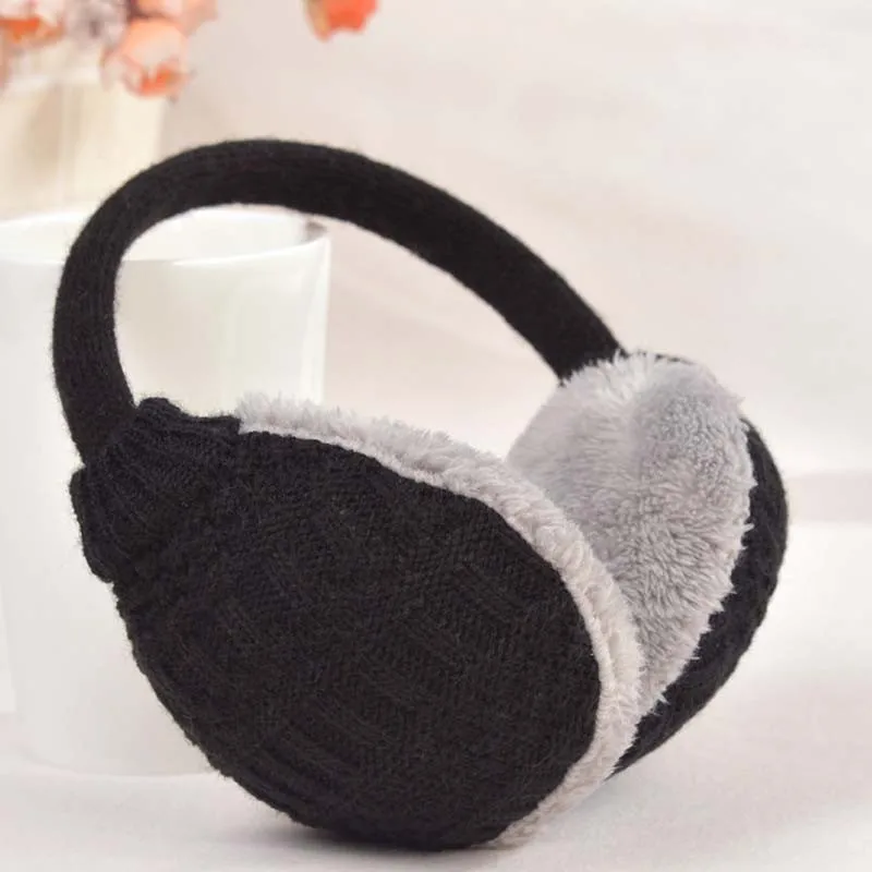 Трикотажные Термальность Earmuff Твердые 2016 унисекс Для мужчин Для женщин Наушники для женщин из плюша для влюбленных наушники зима теплая