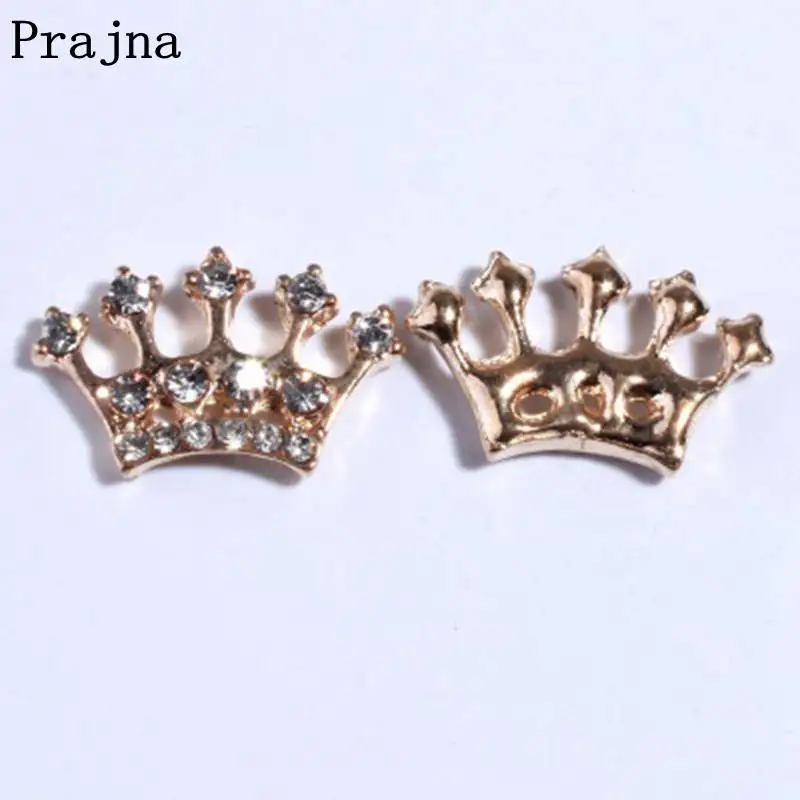 

Prajna 10pcs/set DIY Crown Rhinestones Buttons Crystal Diamond Button Alloy For Wedding Embellishment Sewing Accessories Crafts