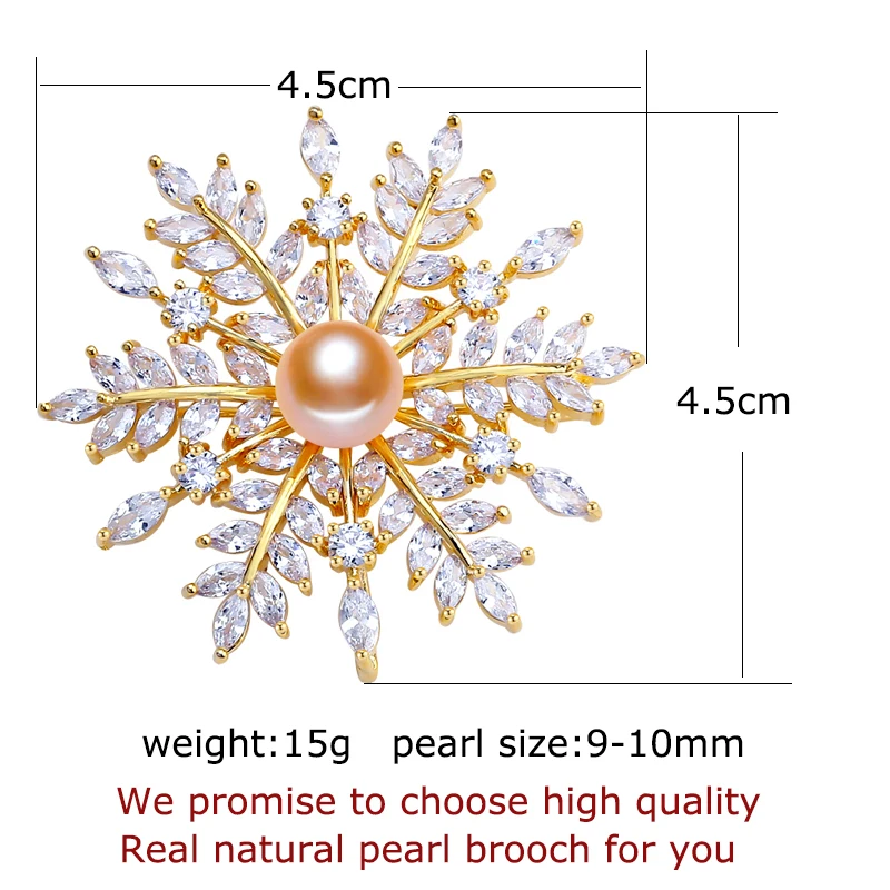 ZHBORUINI ювелирные украшения новая натуральная брошь с пресноводным жемчугом креативная брошь "Снежинка" булавки жемчуг женские ювелирные украшения