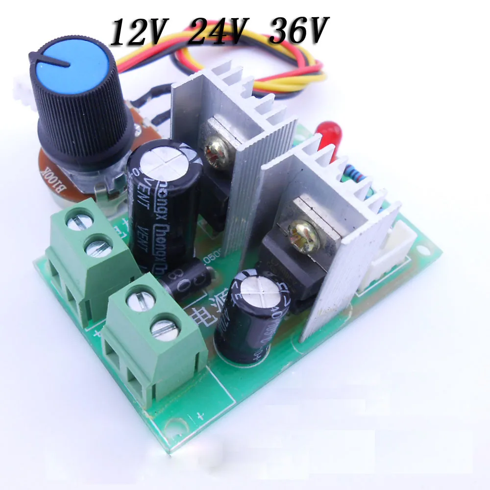 

12V 24V 36V universal, PWM pulse width DC motor speed controller, speed switch 10A