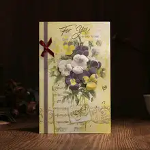 Doreenbeads Крафт-бумага карты цветок Chriatmas на день рождения Свадебная вечеринка на День Благодарения подарок для друга Lover учитель наугад 1 шт