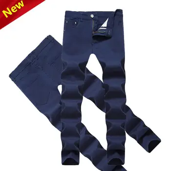 

High quality 2019 New Men's denim pants casual distressed mens jeans High-elasticity male jeans fashion slim cowboy Trousers