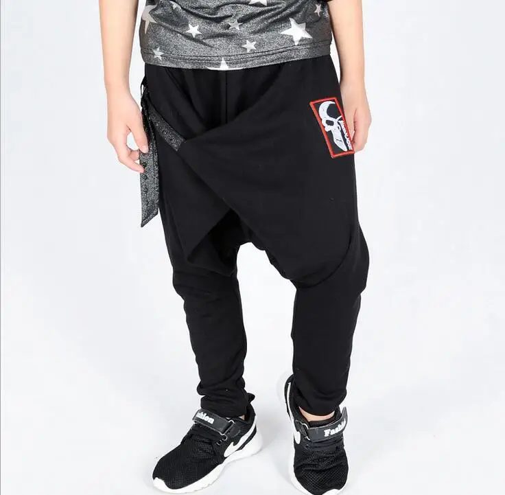 

2017 Limited Unisex New Fashion Kids Cotton Big Cross Harem Pants Children's Casual Outdoor Hip Hop Dance Clothing Trousers