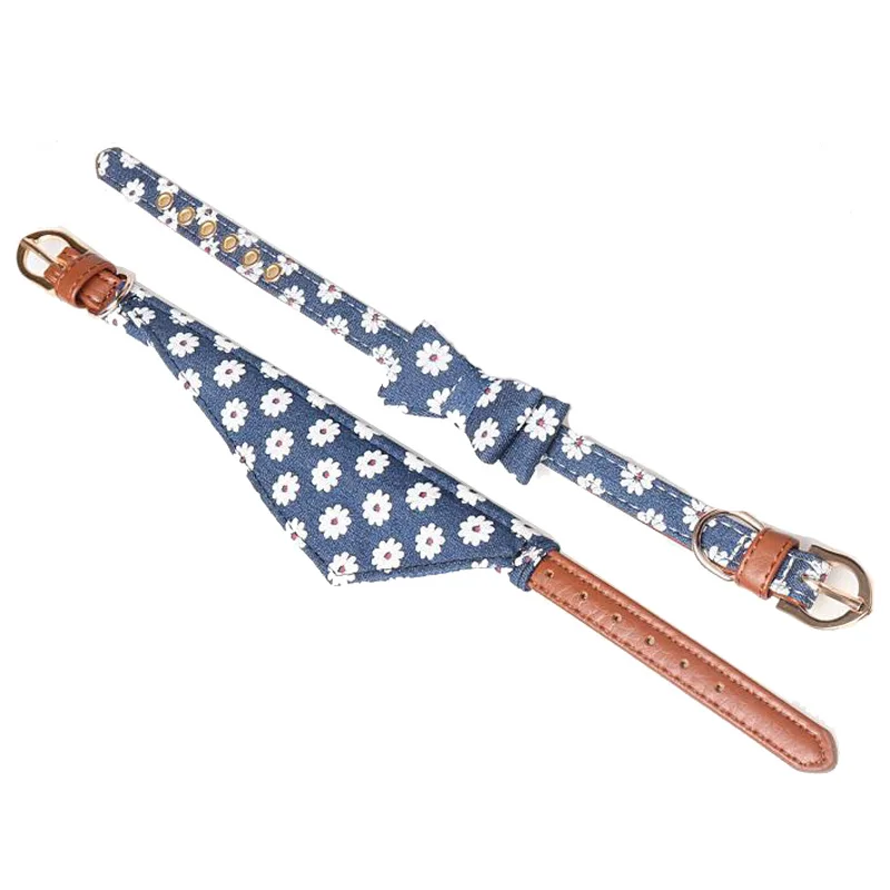 Симпатичные домашние собаки ошейник из искусственной кожи Daisy Bowknot Маленькие собачки бандана Ожерелье для кошек