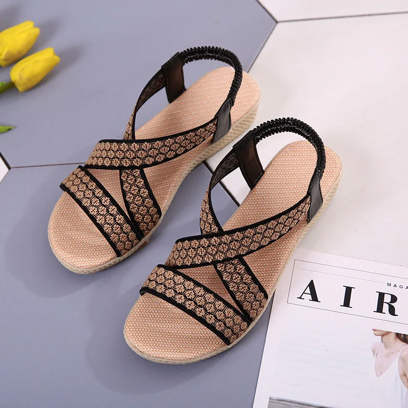 

Summer Sandals Women Casual Beach Flat Shoes 2018 New Arrival Bohemian Sandles Gladiator Wedges Slingback Sandalias Mujer