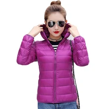 90% белые куртки с капюшоном на утином пуху, 12 однотонных цветов, легкие пуховые пальто, тонкие теплые осенне-зимние ультра легкие женские пуховики