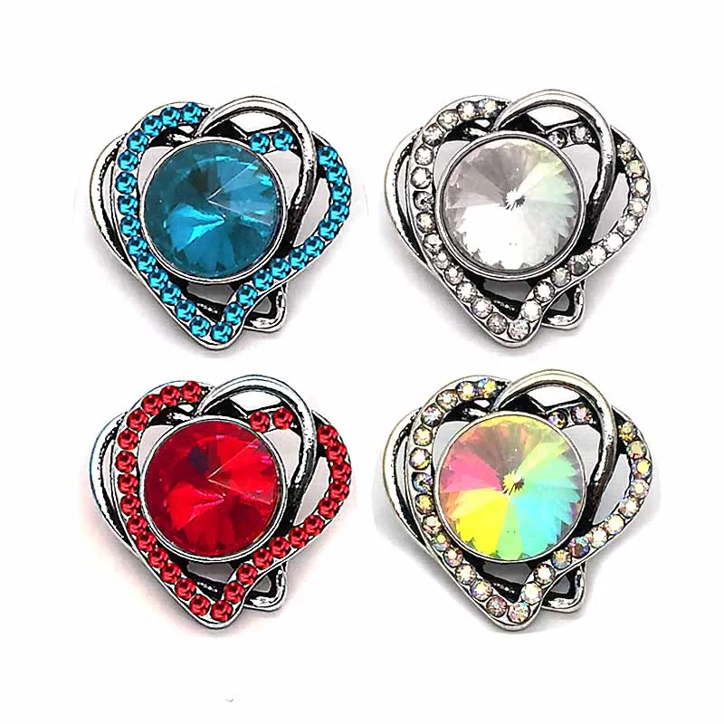

Wholesale metal Rhinestone Snap Buttons w240 flowers Diy Jewelry fit 18mm Snap button Necklaces/Bracelets for women