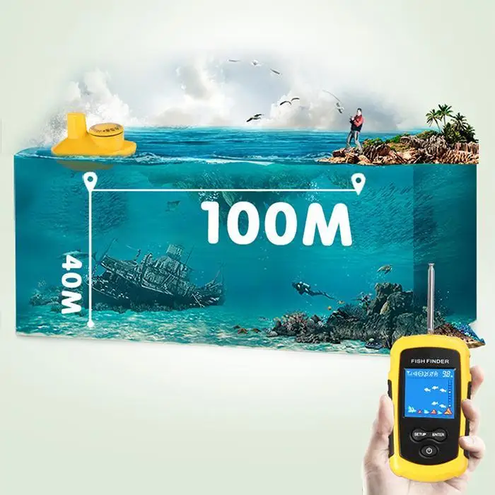 

Hot Sale Alarm 100M Portable Sonar LCD Fish Finders Fishing lure Echo Sounder Fishing Finder