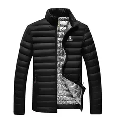 Супер легкий пуховик черный зима теплая Сверхлегкий Белые куртки парка Для мужчин одежда 2018 хлопок регулярное Формальное пальто супер свет