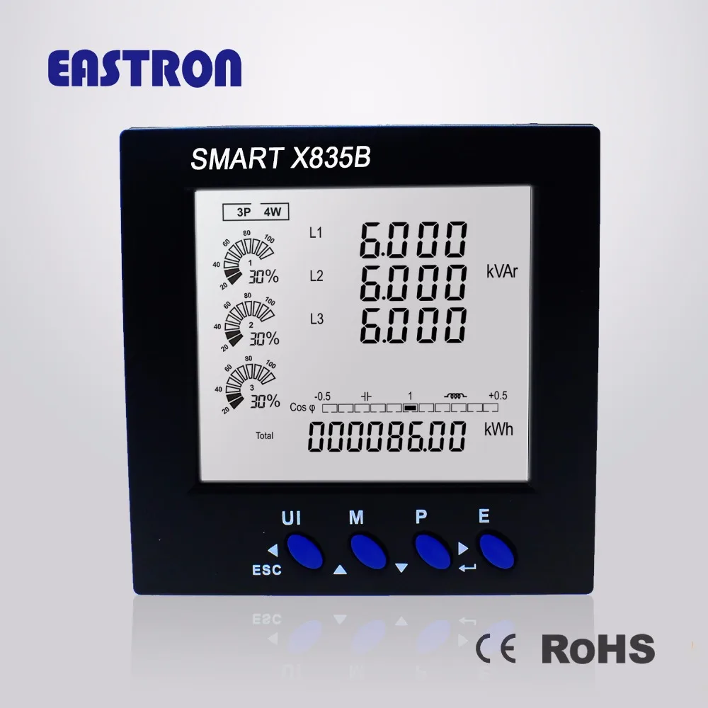 Смарт-X835B, 4-20mA Выход трехфазный 96*96 мм мульти-функциональный Интеллектуальный измеритель мощности Панель установленный производителем электрических счетчиков, 1/5A CT подключения