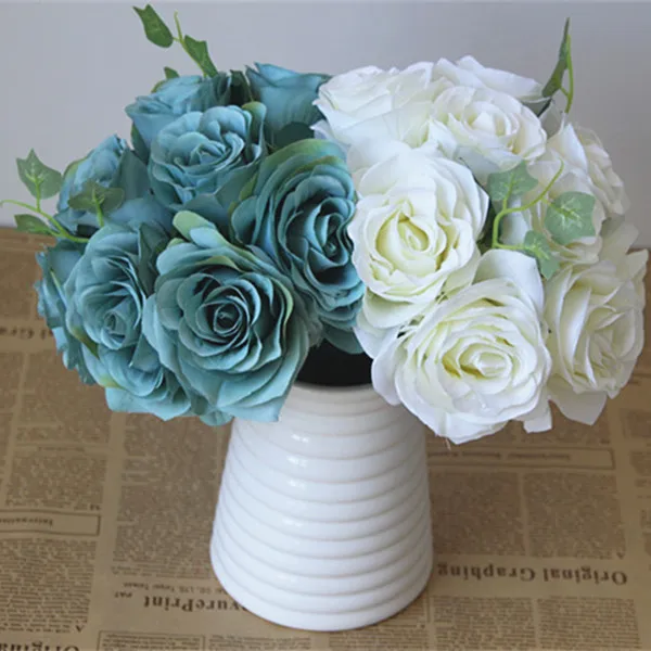 Kyunovia искусственный цветок buque Свадебные украшения 10 шт. шелковые розы невесты свадебные цветы букет невесты D38