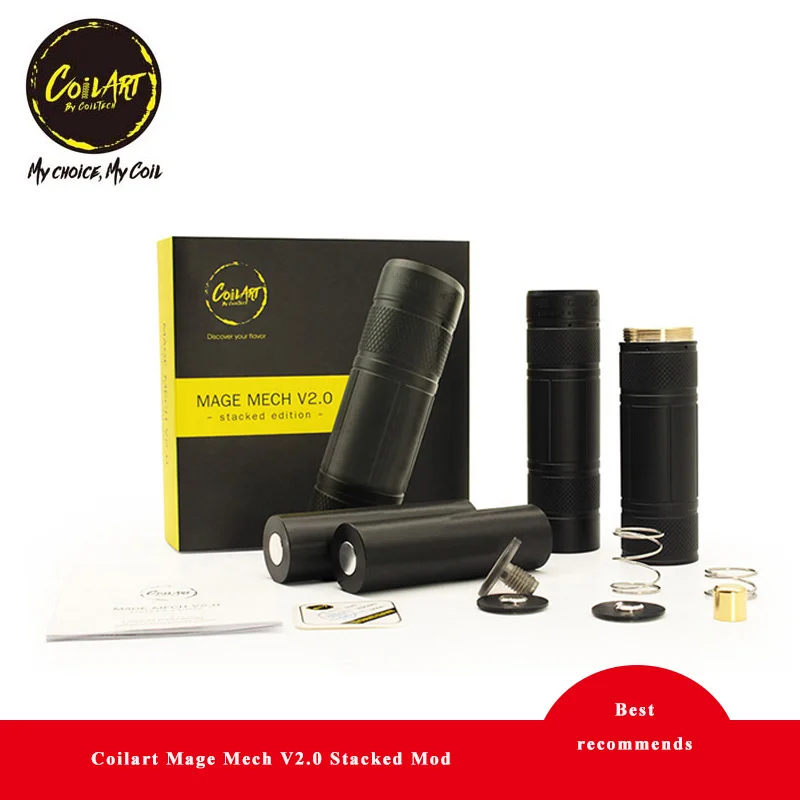 

Original Vape mod Coilart Mage Mech V2.0 Stacked Edition mech Mod E Cigarette 510 Thread by 18650 20700 21700 Vape Vaporizer