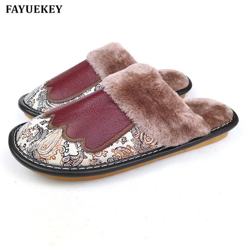 Buy FAYUEKEY Autumn Winter Genuine Leather Women Print