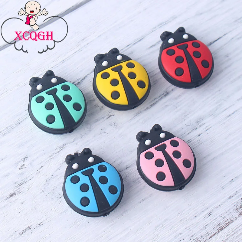 

XCQGH 20PCS Cartoon Mini Ladybug Shape Silicone Beads DIY Teething Nursing Teething Beads BPA FREE for Teeth