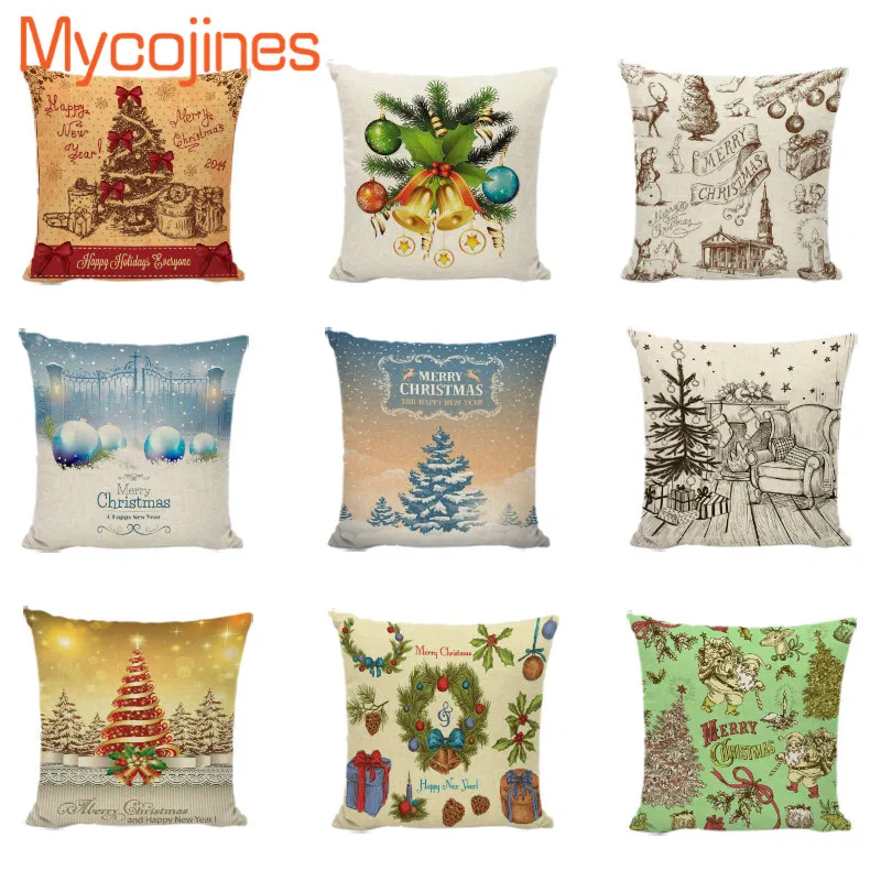 New Design Cushion Cover Christmas Tree Pillowcase Bell Old Man