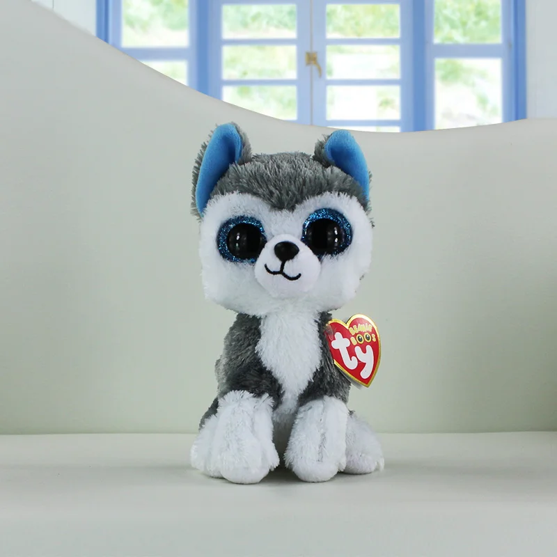 Ty Beanie Boos Plush Toys Beanie Babies Big Eyes Slush Husky Dog Unicorn Soft Stuffed Animal Dolls Cute Kawaii Kids Toys 15-18cm