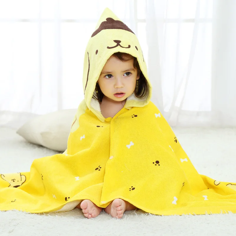 Cute Cartoon Pattern Children Bathrobe Autumn Long Sleeve Baby Pajamas Boys Girls Sleepwear Hooded Soft Kids Robes For Children