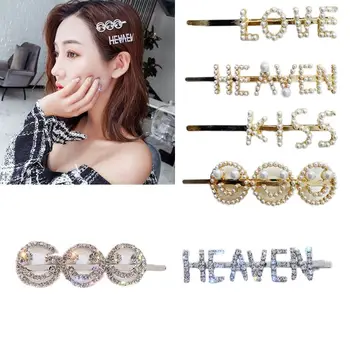 

Shining Imitation Diamond Hair Pin Letter Smiley Hair Clips Korean Style Ins Hairgrip Girl Hair Accessories Hair Clips for Women