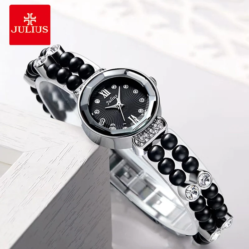 Beste Julius Mode Vrouwen Horloges Gesimuleerde Pearl Strap Horloge dames Kleine Wijzerplaat Armband Horloge Quartz Horloge Relogio Feminino