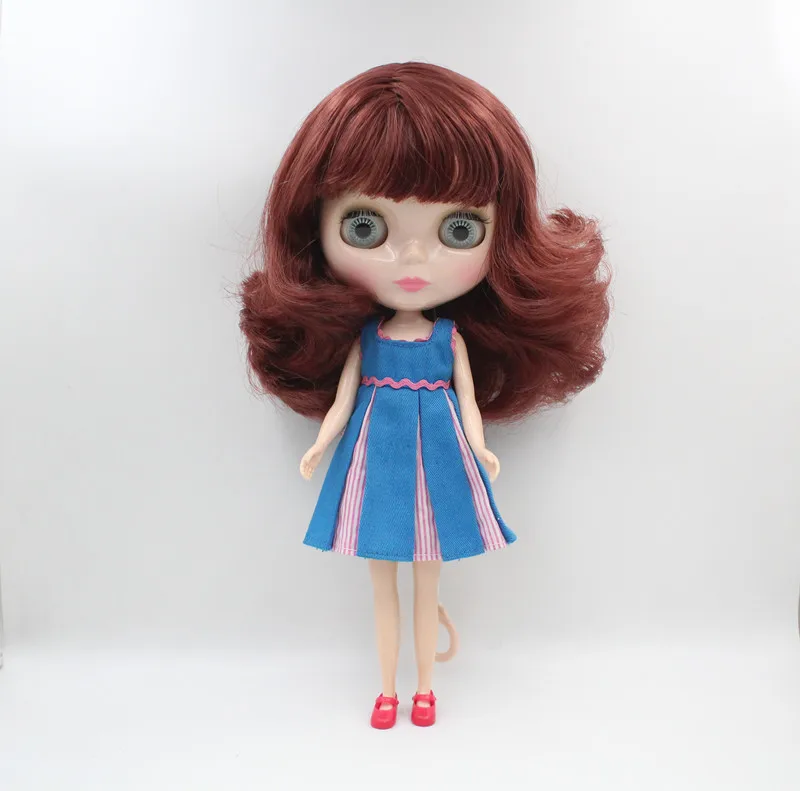 

Free Shipping big discount RBL-598 DIY Nude Blyth doll birthday gift for girl 4colour big eye doll with beautiful Hair cute toy