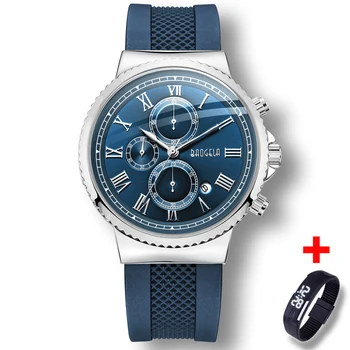 

Hot Dropship Men Watches Fashion Sports quartz-watch stainless steel men watches Multi-function Silicone Wristwatch Chronograph