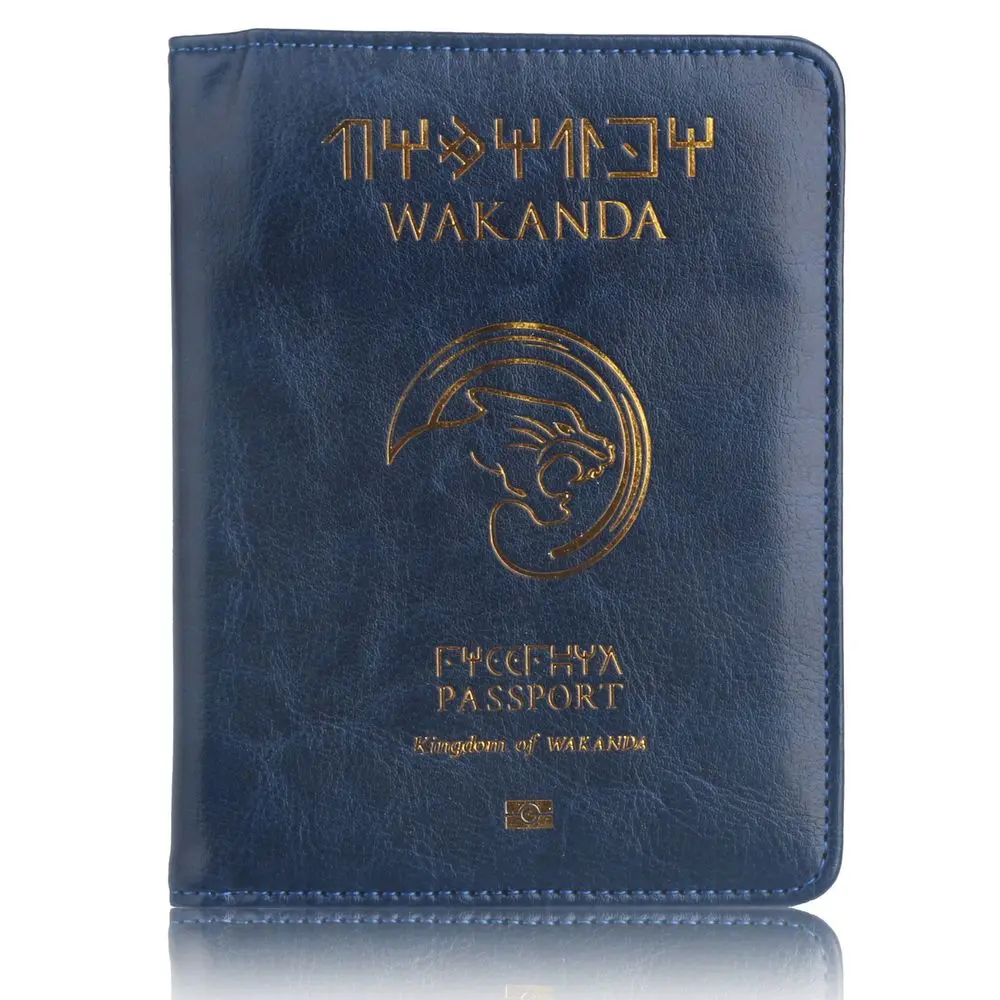 TRASSORY RFID Блокировка Wakanda Forever Черная пантера Marvel's The Avengers Кожаная Обложка на паспорт сумка Orgonizer