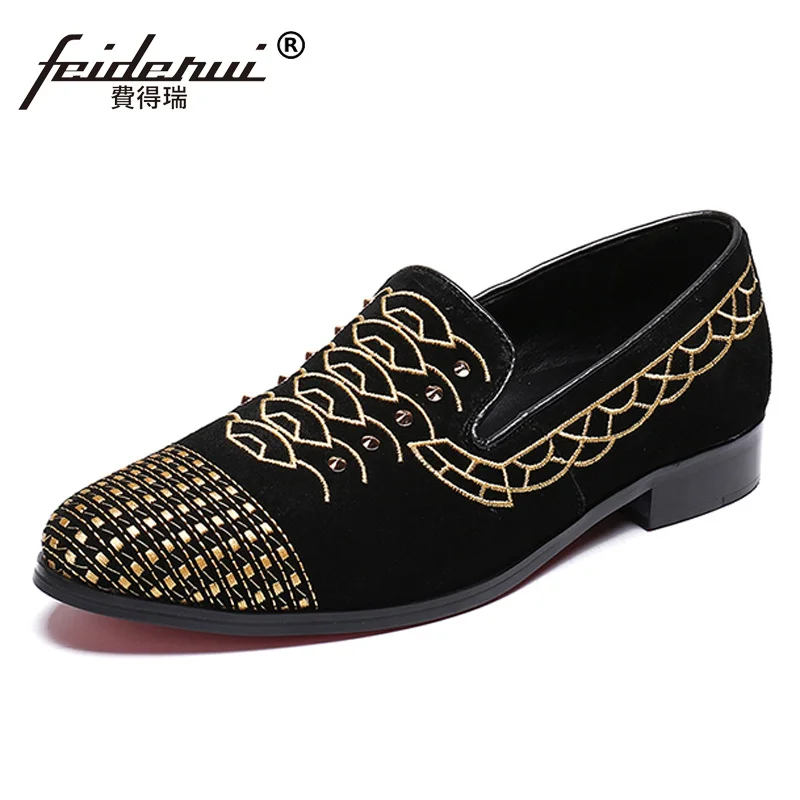 Preto Deslizamento Partido De Couro Sl452 Cravejado Banquete Toe Homem Confortáveis Redonda Size Homens Camurça Mocassim Sobre Da Vaca Mocassins Luxo Plus Sapatos Dos Bqt5vAx1Tw