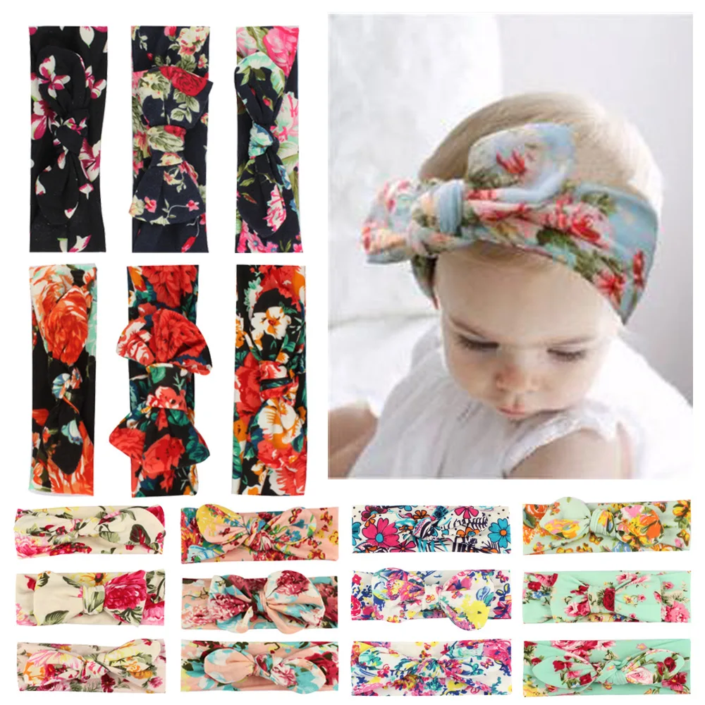 on sale 3pcs 2018 New Rabbit Ears Headband For Girls Turban Bow Knot Headwear HairBand Haar accessoires For Kids