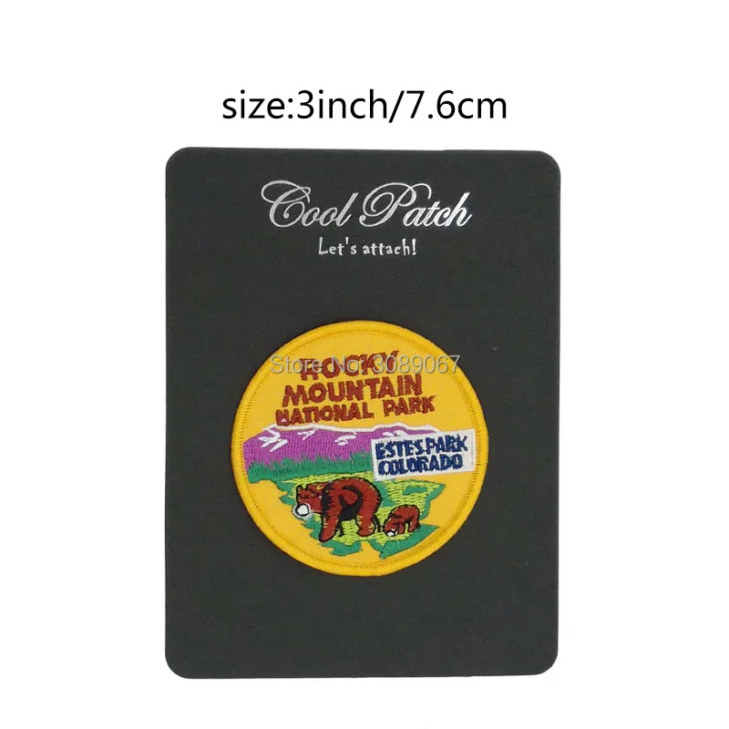 

ROCKY MOUNTAIN NATIONAL PARK Travel Souvenir Patches ESTES PARK COLORADO Embroidered Iron On badge wappen clothing Outdoor