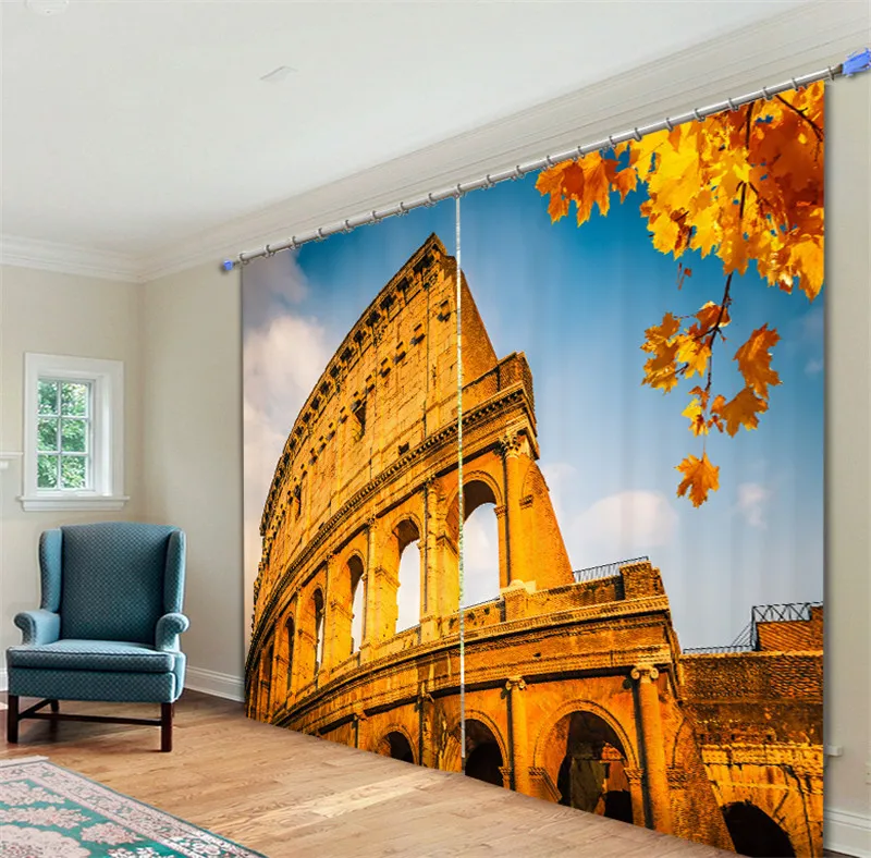 

Luxury Blackout 3D Window Curtains For Living Room Bedroom Drapes Cortinas Rideaux Customized size Scenic spot Cushions cover