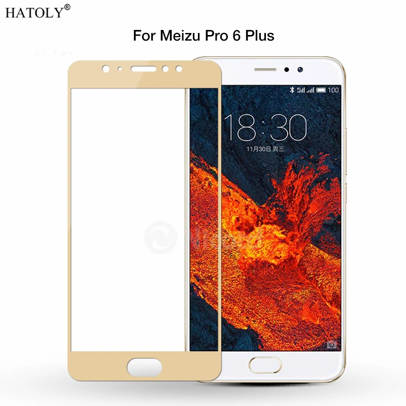 Закаленное стекло для Meizu Pro 6 Plus 1 шт. защитная пленка с закругленными краями Pro6