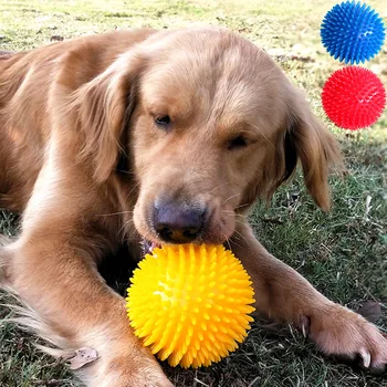 

1PC Dog Toy ball Plastic sturdy durable 11Cm for Large Dog with Convex Design Bone Shape Dog Tug Interactive Chew Toy