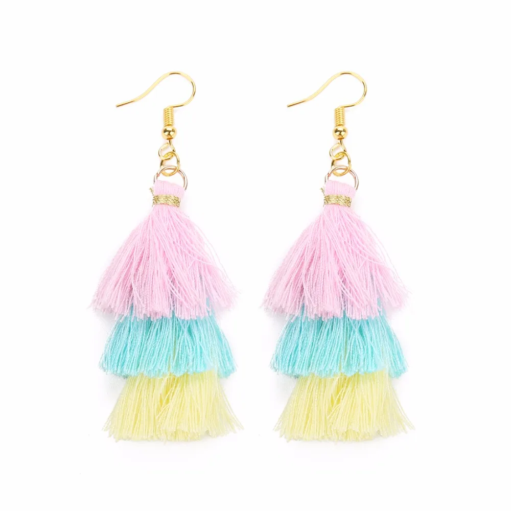 LOULEUR 3 Layered Bohemian Fringed Cheap Statement Tassel Earrings High Quality Brand Fashion Women Drop Dangle Earring Jewelry - Image 6