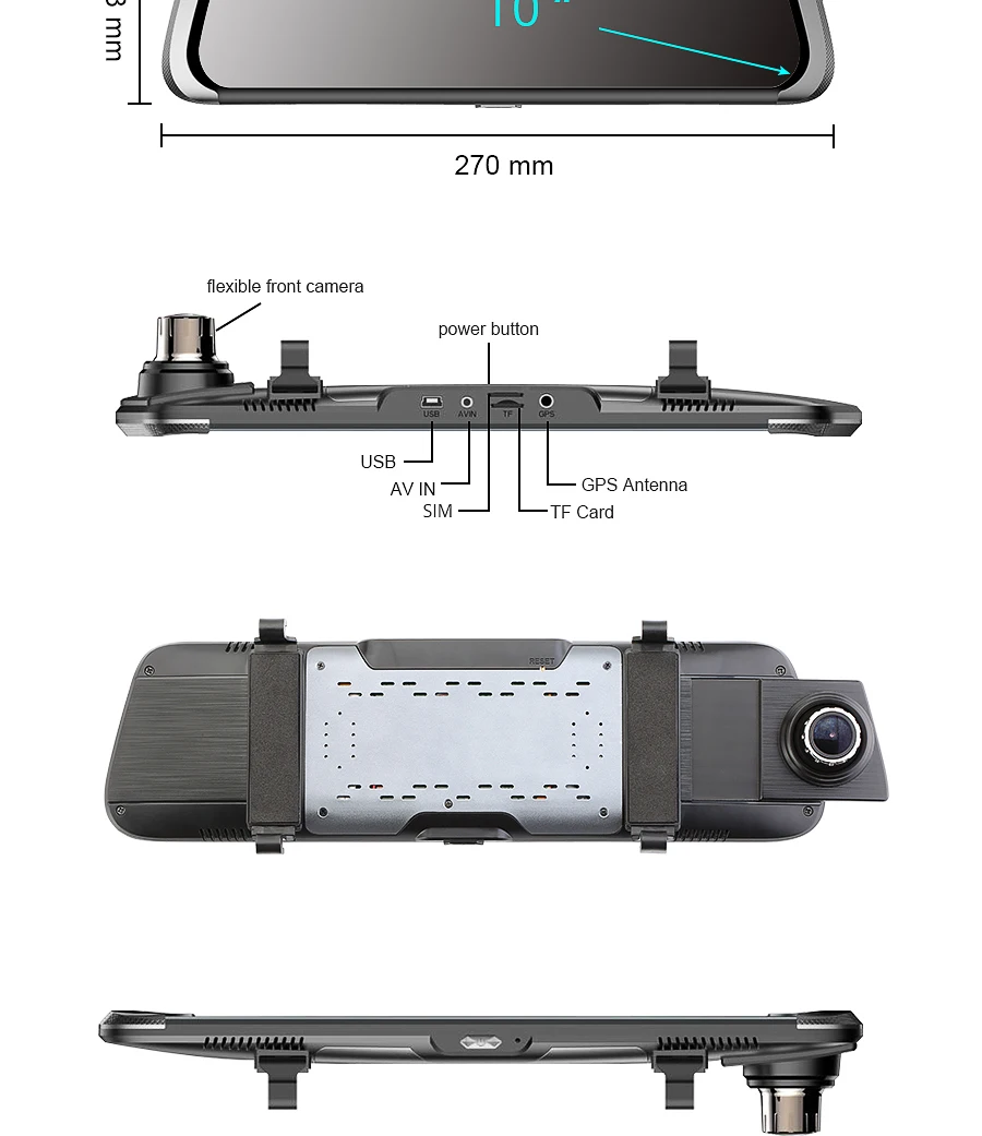 Jiluxing D06S 1080P 4G Автомобильный видеорегистратор gps навигация WiFi Bluetooth 1" полный экран Сенсорные Автомобильные камеры зеркало две камеры ночного видения