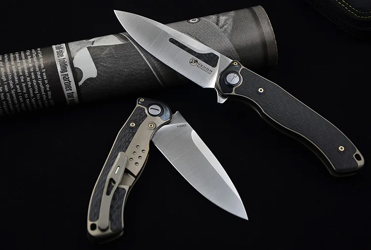 Яд BONE доктор M390 Титан CF Флиппер Складной нож Открытый Отдых Охота Выживание Карманный Кухня Фрукты Ножи EDC инструменты