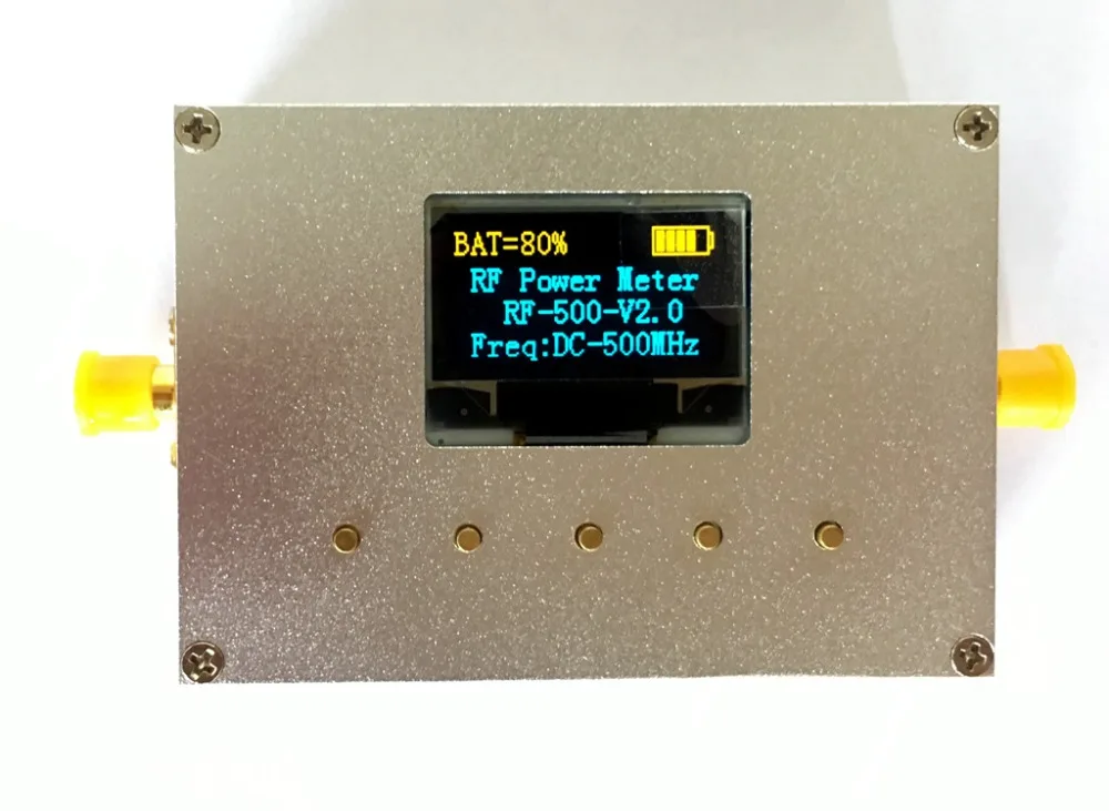 100 K-10000 МГц 8 ГГц OLED дисплей RF измеритель мощности V2.0 может установить значение затухания мощности RF Цифровая радиостанция 10 Вт 30 дб аттенюатор