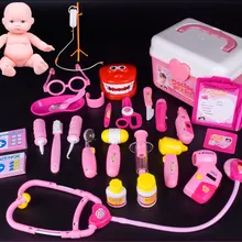 [Best] 27 шт., детские игрушки, Набор доктора, детские чемоданы, медицинский набор для косплея, стоматолога, медсестры, имитация, медицинский ящик, звук и светильник, реквизит