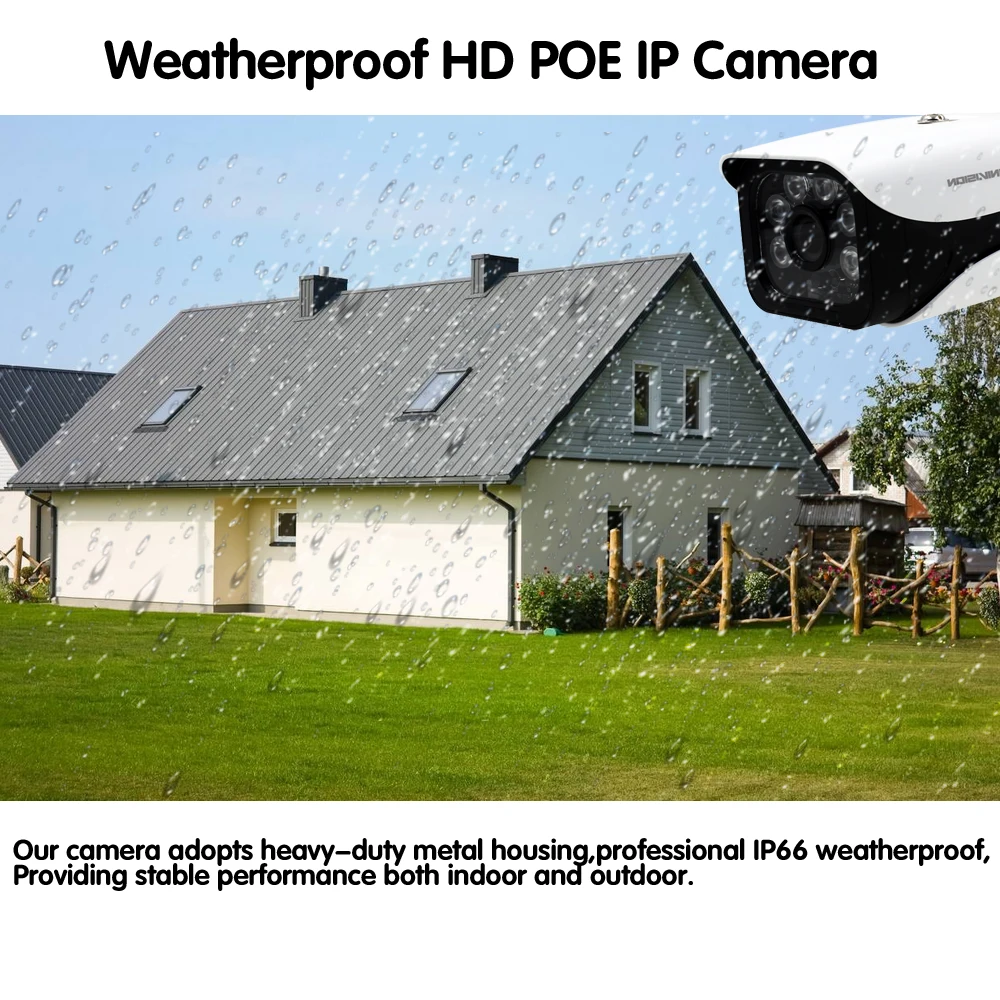 H.265 5MP 2592*1944 система видеонаблюдения 48V PoE 4CH NVR комплект 4.0MP HD Bullet Водонепроницаемая
