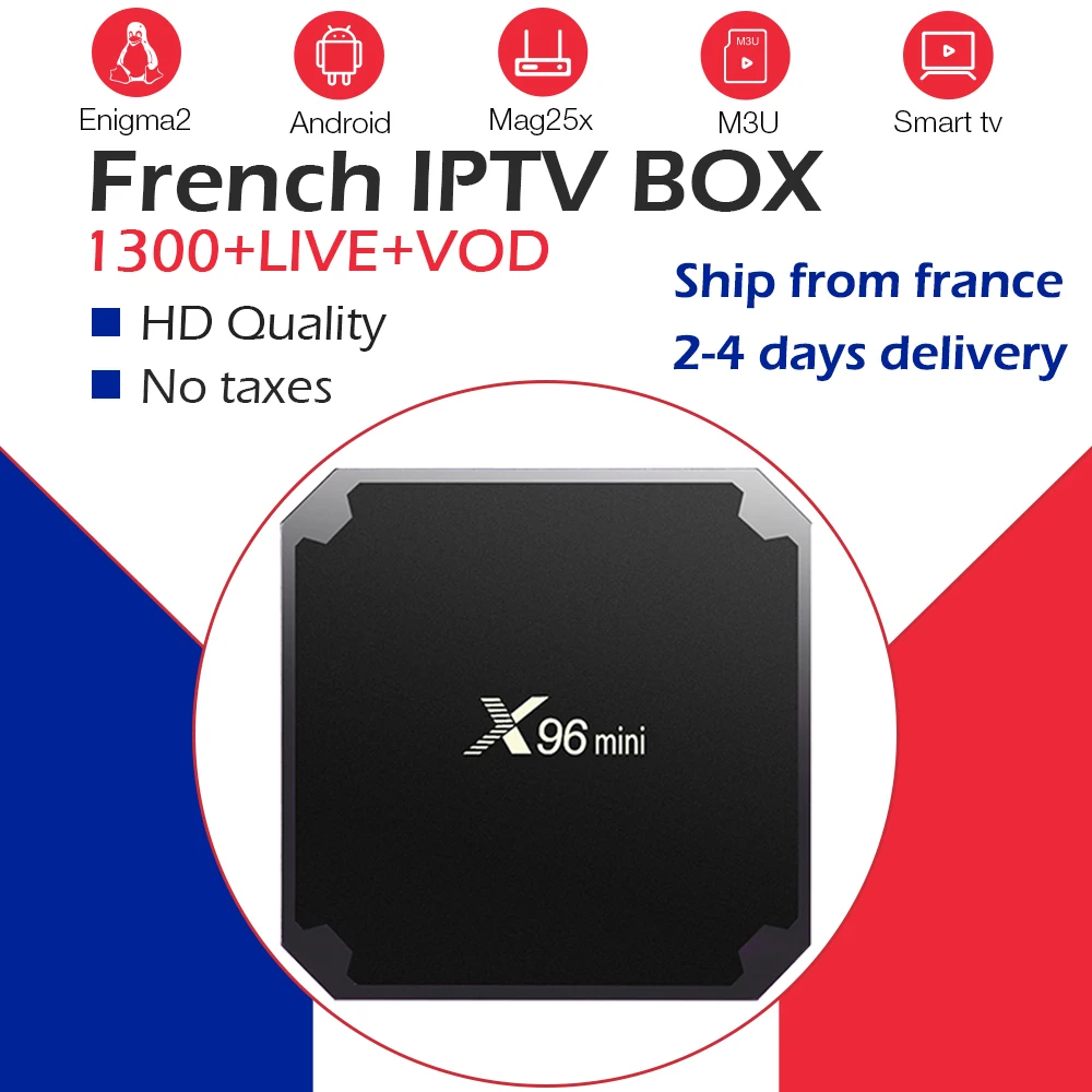 X96mini Android 9,0 tv box 16G rom smart tv box 1300 live& Gift VOD IP tv французский Италия Великобритания Испания Бельгия Марокко Арабский ip tv box
