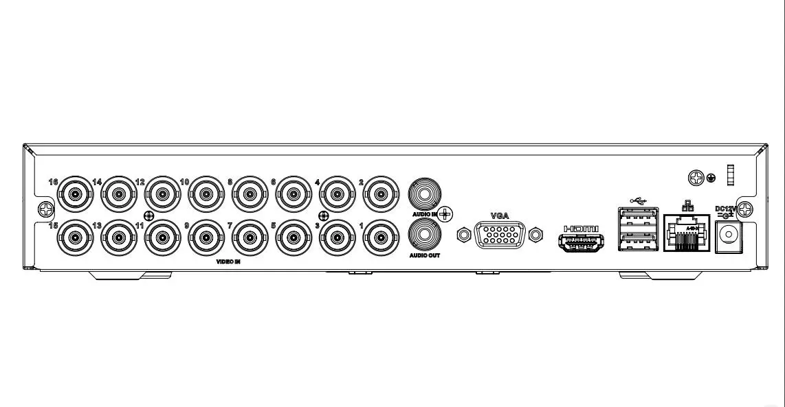 Dahua XVR1B16H 16 Channel Penta-brid 4M-N/1080P Cooper 1U Digital Video Recorder Supports HDCVI/AHD/TVI/CVBS/IP video inputs