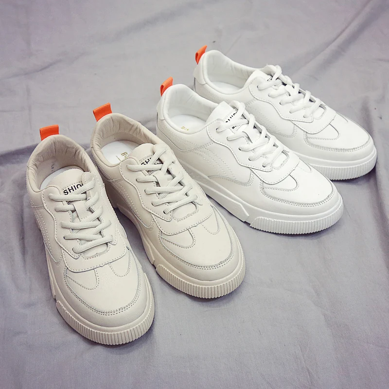 

women spring lace up sneaker in white and beige color